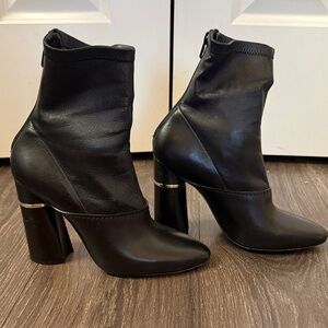 3.1 Phillip Lim Black Leather Ankle Boots | Block Heel | Made in Italy | 38.5